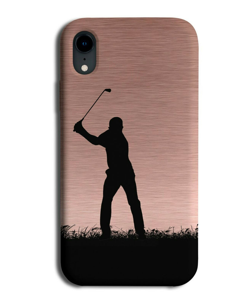Golf Phone Case Cover Golfing Golfer Balls Gift Present Rose Gold Coloured i675