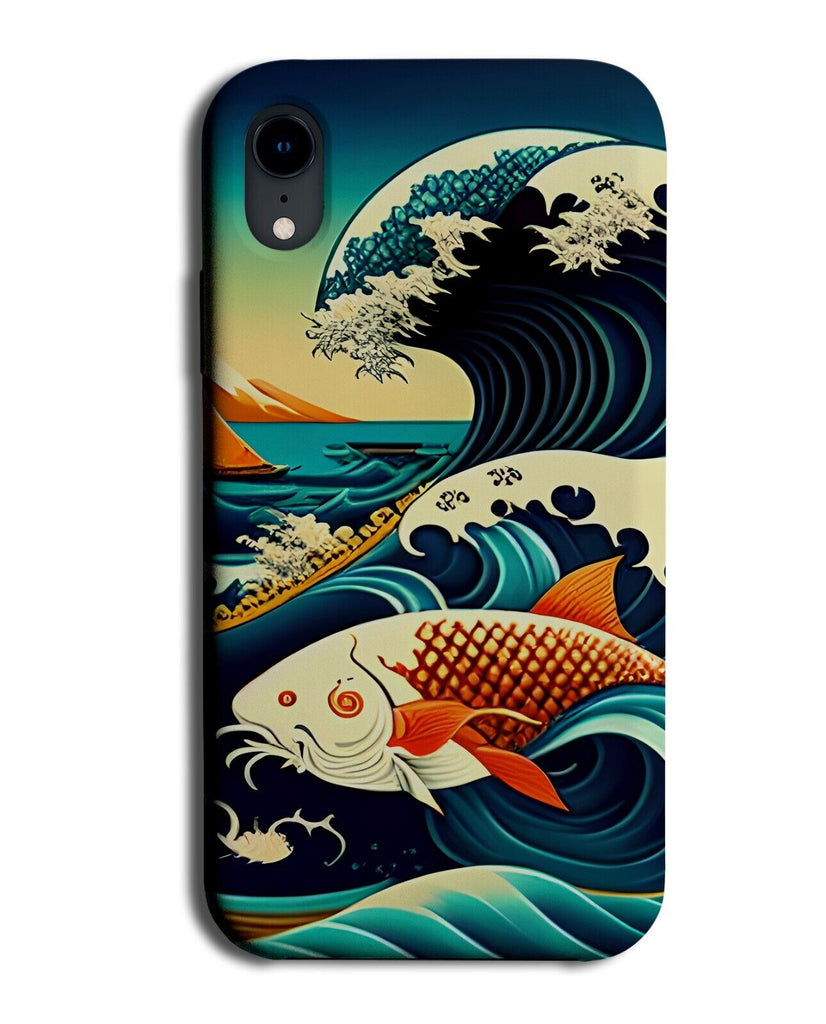 Japanese Koi Wave Phone Case Cover Kois Fish Artwork Japan The Great Tidal BB82