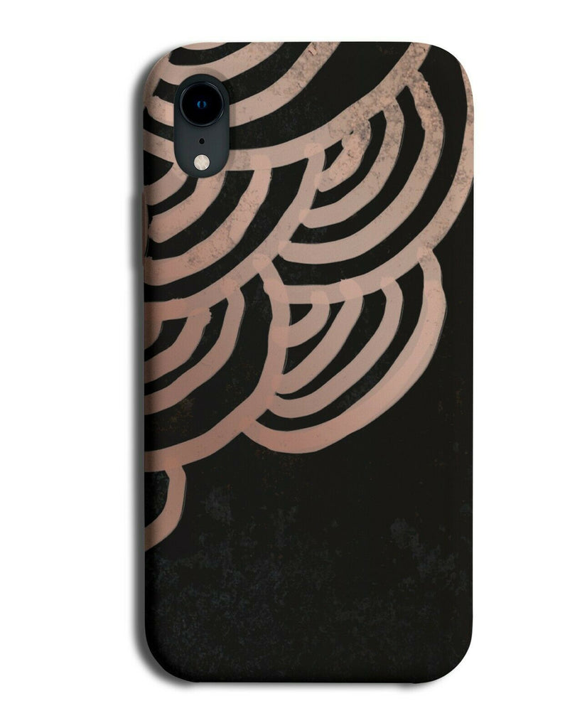 Black and Rose Gold Curvy Shapes Phone Case Cover Shape Lines Colour G334