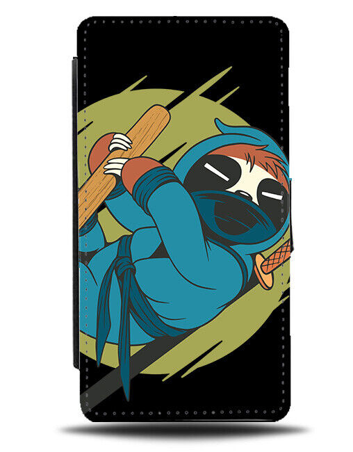 Funny Ninja Sloth Flip Wallet Case Sloths Ninjas Secret Agent Warrior K283
