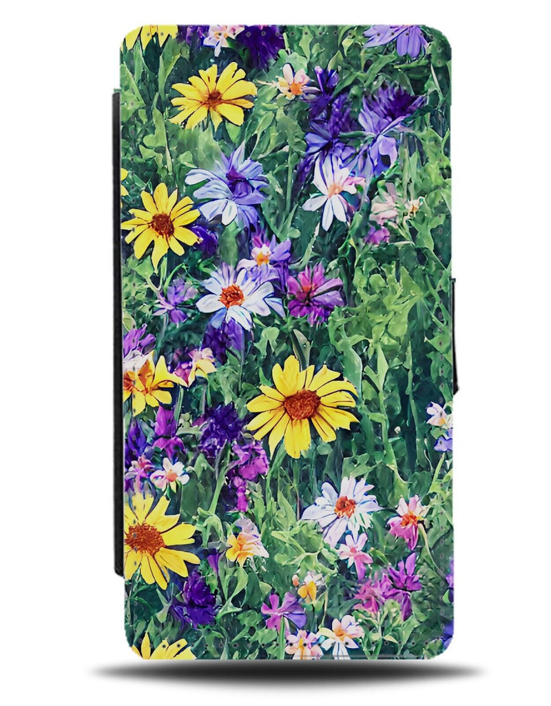 Daisies Shabby Chic Flip Wallet Case Style Print Flower Flowers Butterfly Ba37