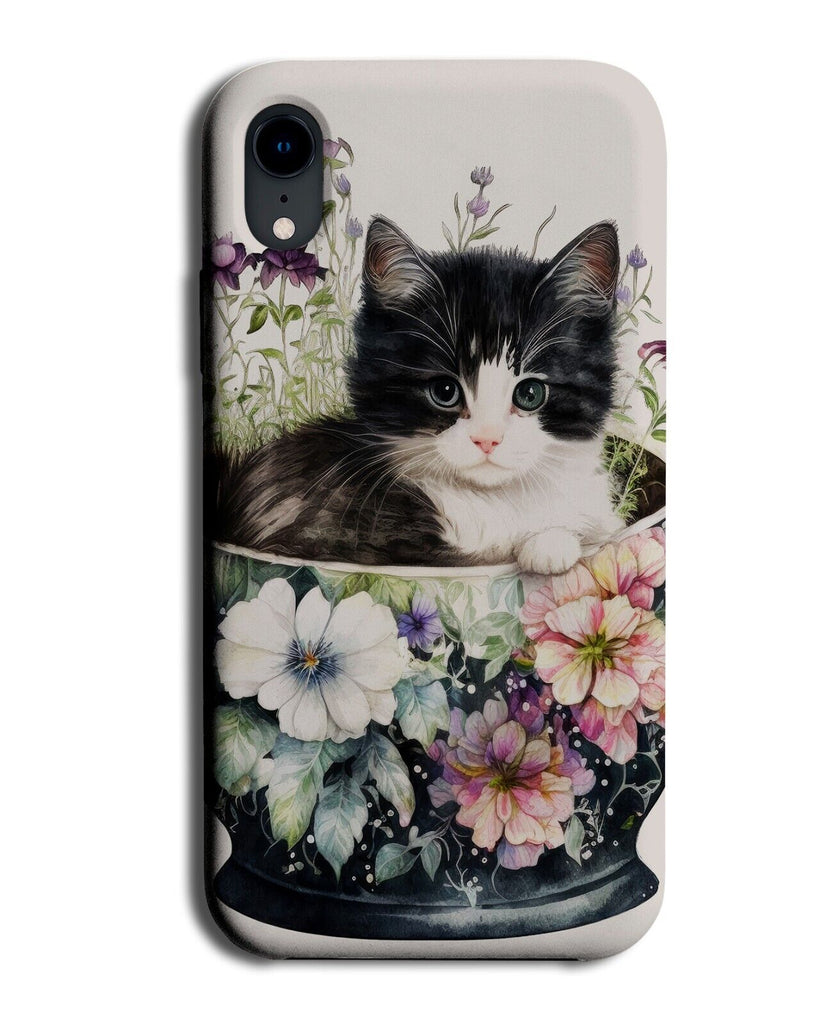 Kittens In Teacup Funny Phone Case Cover Teacups Tea Cup Kitten Floral Cat BB71