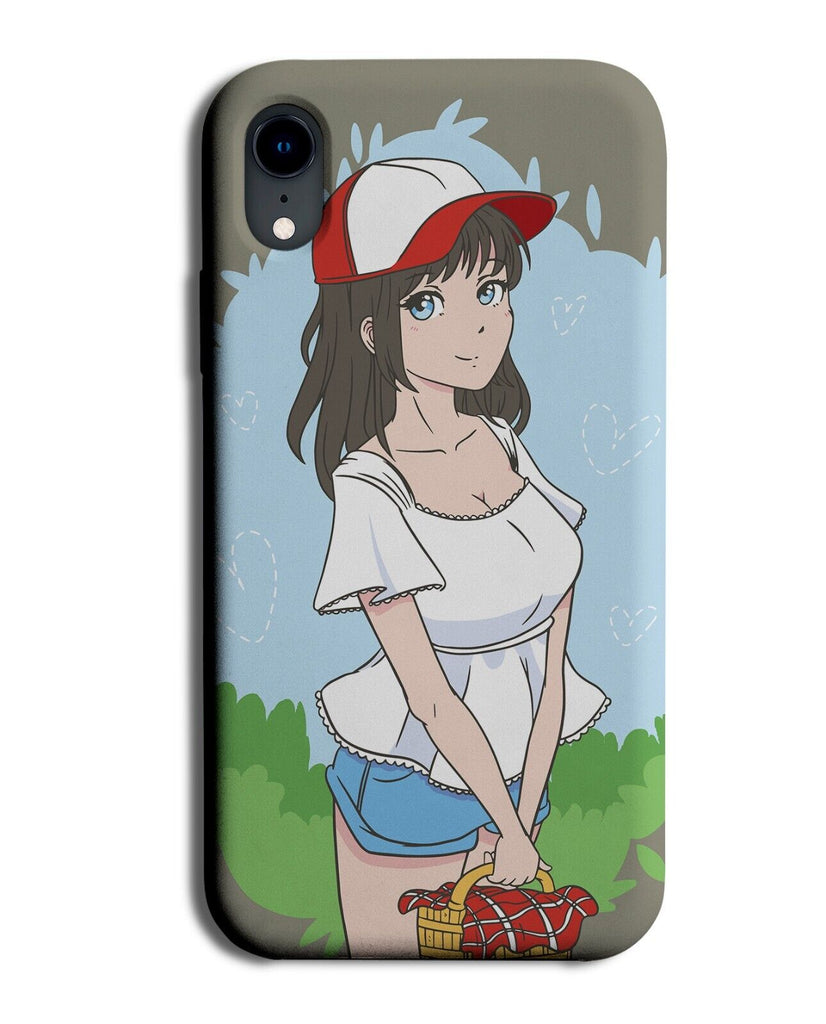 Japanese Anime Picnic Cartoon Phone Case Cover Japan Girl Style Woman Hat P136
