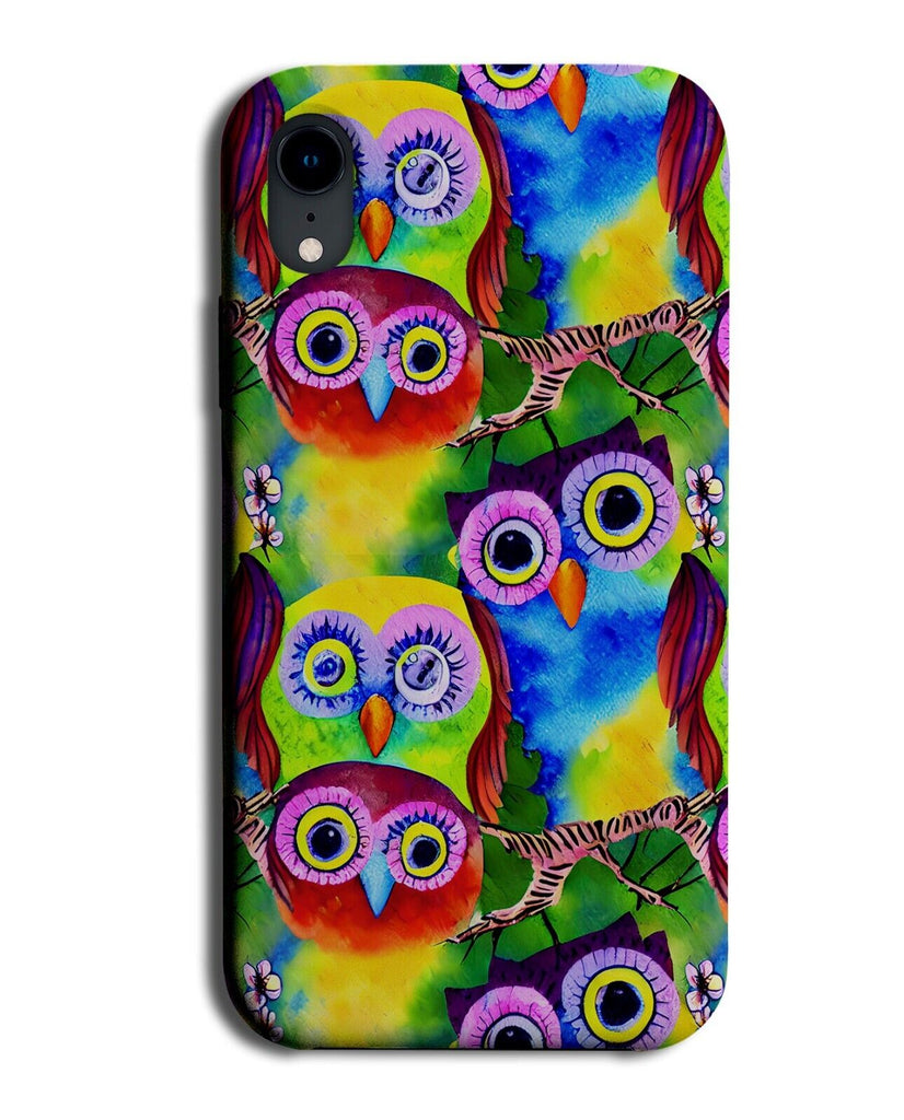 Colourful Owl Faces Phone Case Cover Owls Face Artwork Multicolour Vibrant BR34