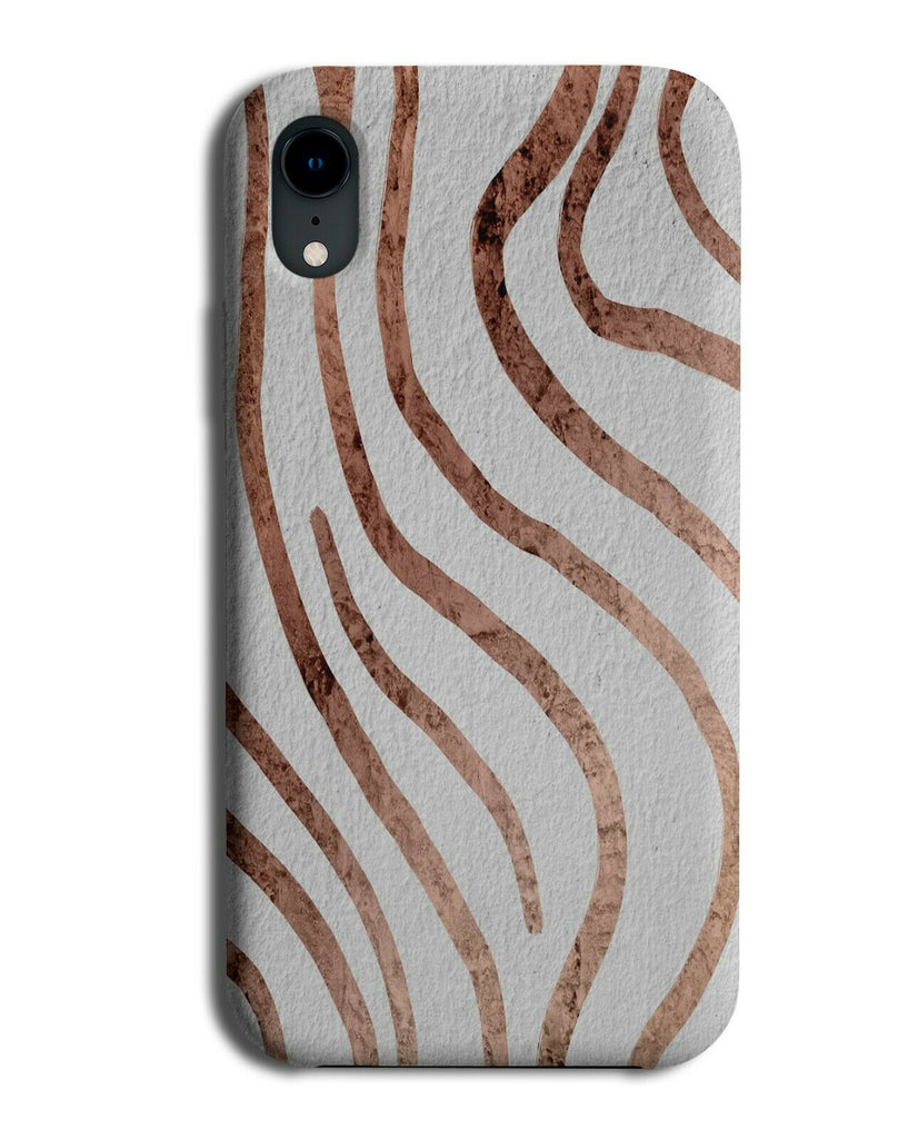 White Rose Gold Lines Phone Case Cover Marks Swirls Curves Pattern Design G326