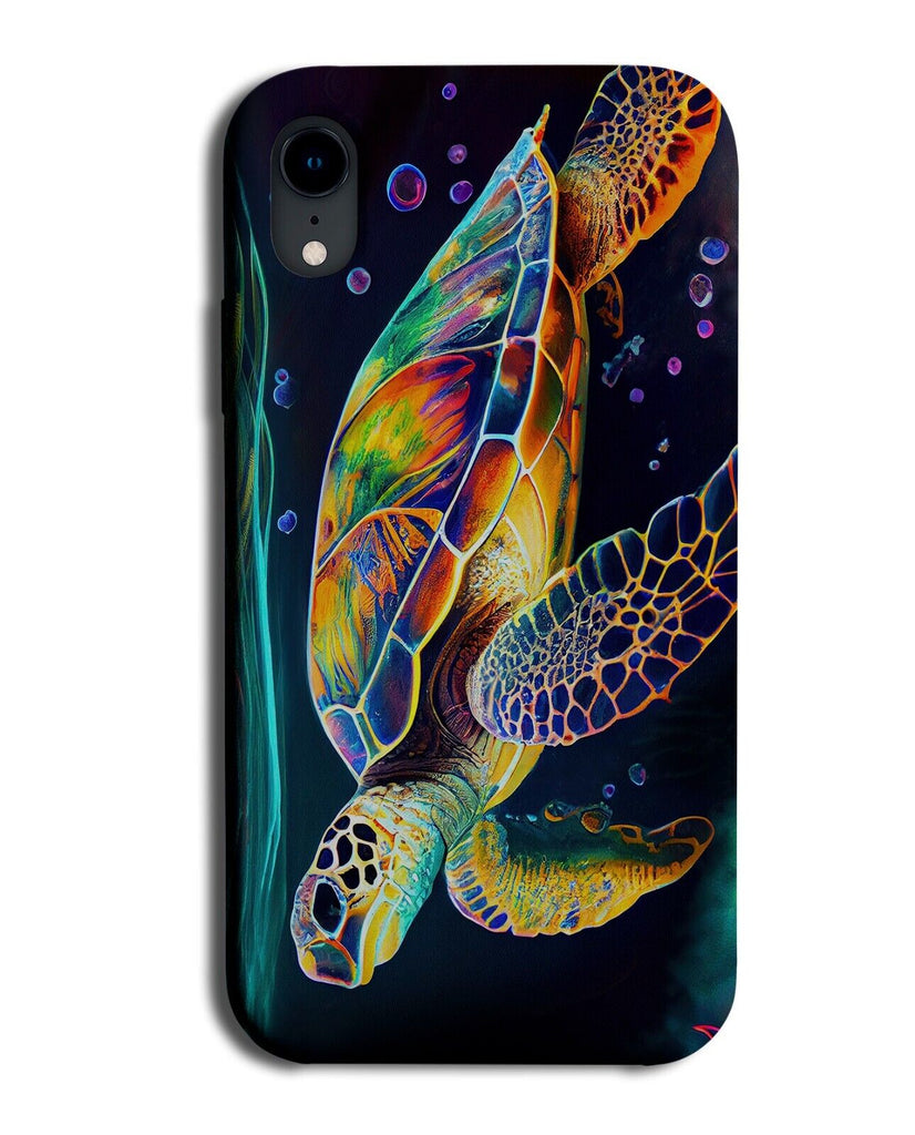 Neon Colourful Turtle Shell Phone Case Cover Shells Turtles Ocean Sea Black BW50