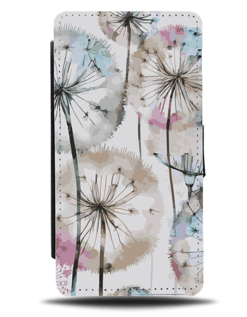 Dandelions Flip Wallet Case Watercolour Dandelion Art Painting Petals Flora BD43