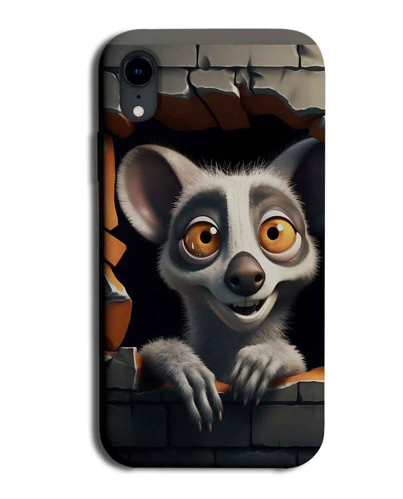 Funny Lemur Breaking Through Phone Case Cover Wall 3D Effect Print Lemurs CV80