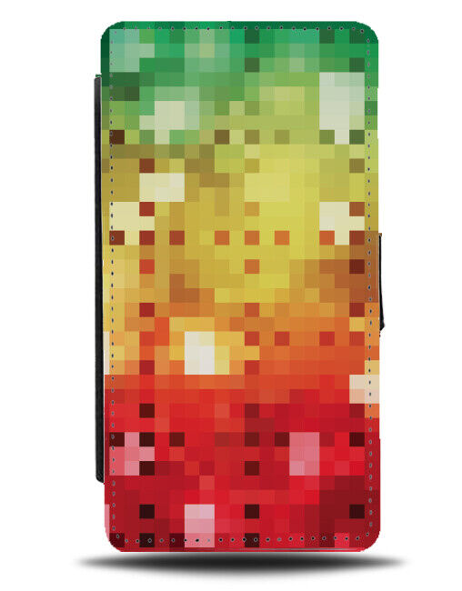 Colourful Rainbow Pixels Flip Wallet Case Pixelated Symphony Of Light K838