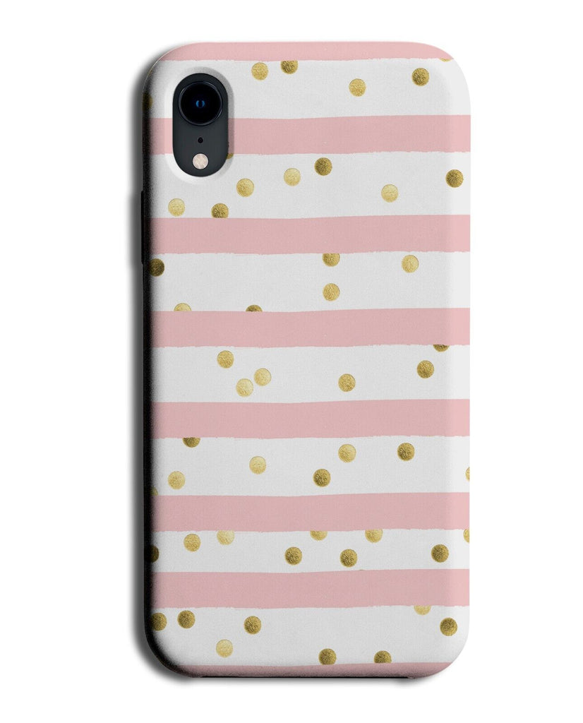 Pink and White Gold Polka Dot Phone Case Cover Stripes Stripe Pattern Dots AQ33