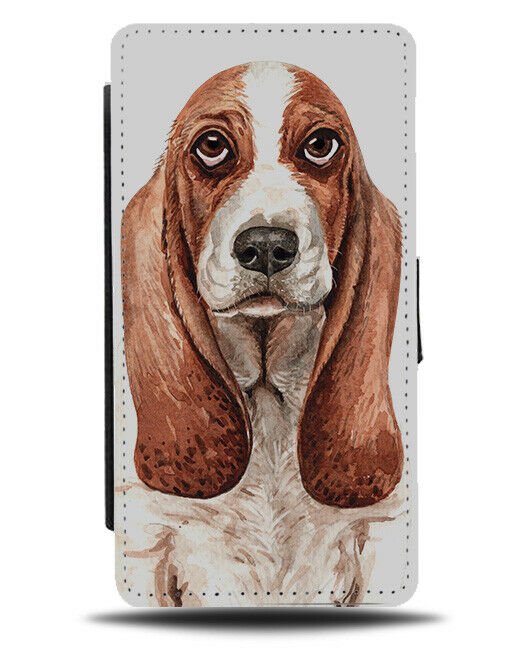 Basset Hound Flip Wallet Phone Case Dog Dogs Pet Oil Painting Art Work K481
