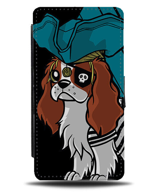 Cavalier King Charles Spaniel Pirates Outfit Flip Wallet Case Dog Dogs K038
