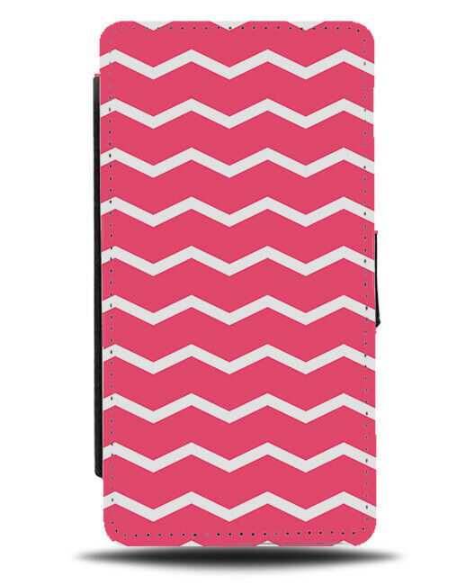 Hot Pink Zigzag Stripes Flip Wallet Case Striped Strip Zig Zag Pattern G532