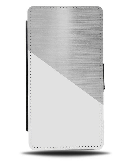 Silver And White Flip Cover Wallet Phone Case Picture Photo Grey Colour i379