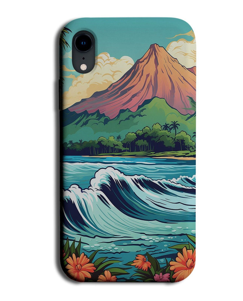 Cartoon Hawaii Beach Phone Case Cover Hawaiian Waves Surfing Wave Sea Ocean CF61