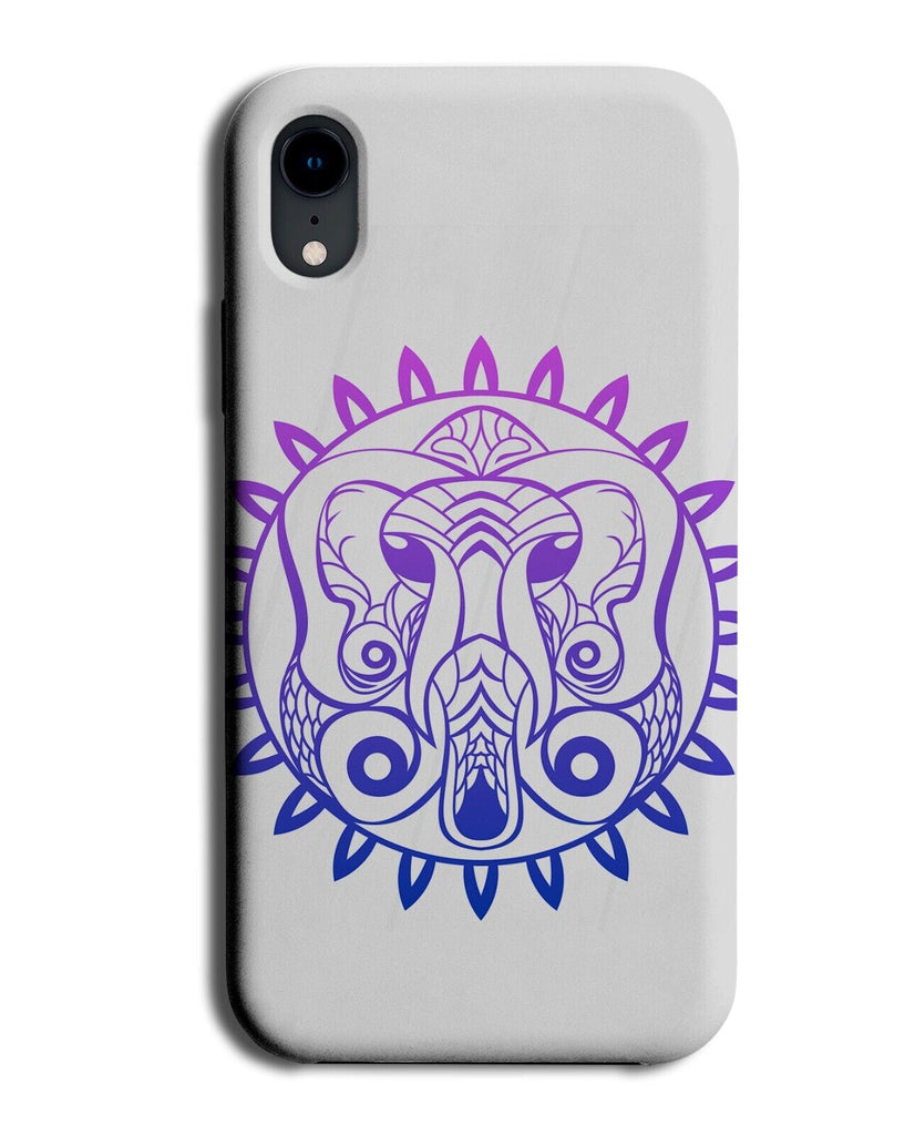Novelty Elephant Symbol Phone Case Cover Logo Mandala Neon Purple India AM46