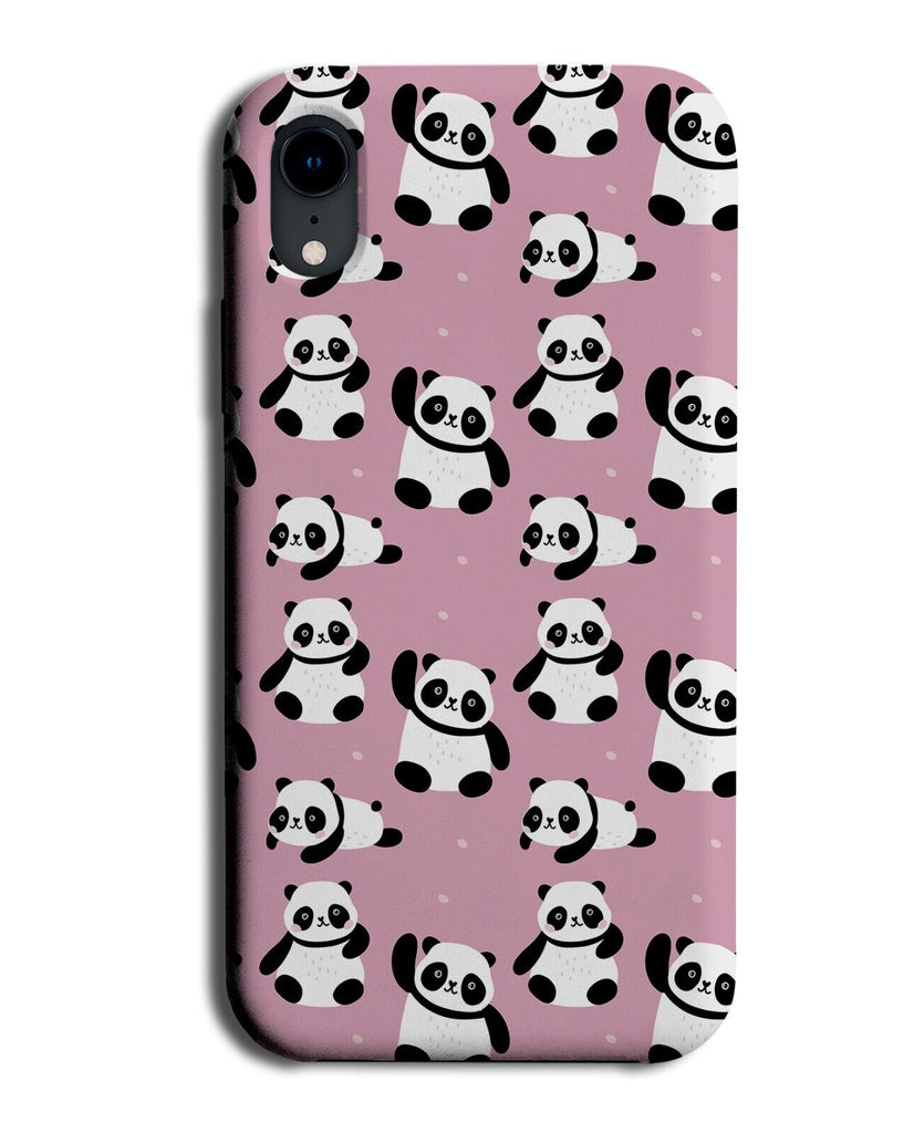 Panda Bear Pattern Phone Case Cover Bears Pandas Waving Funny Wallpaper AQ41
