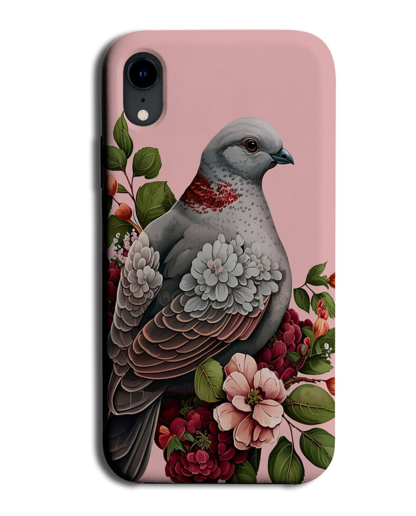 Floral Pigeon In Flowers Phone Case Cover Pigeons Bird Artwork Painting BS36