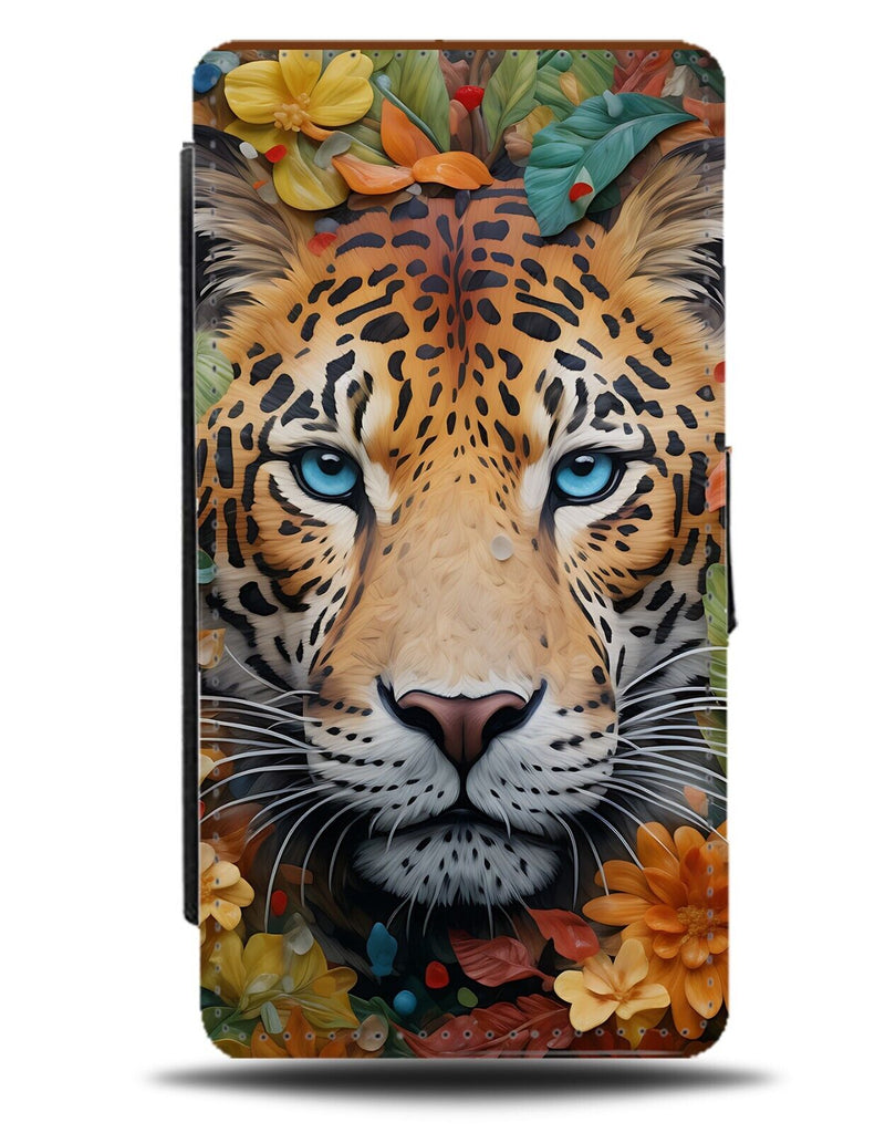 Jaguar Close Up With Big Blue Eyes Flip Wallet Case Predator Hunt Jaguars DC73