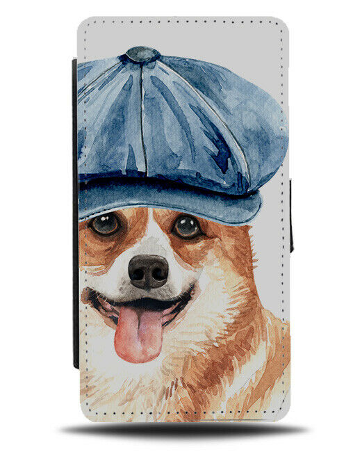 Corgi Flip Wallet Phone Case Dog Dogs Cockney Hat Funny Flat Cap Corgis K521