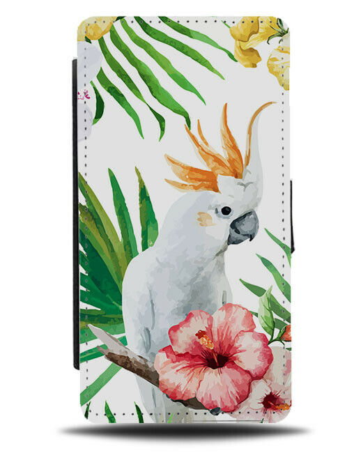 Amazon Jungle Cockatoo Birds Flip Wallet Case Bird Painting Picture Wild H026
