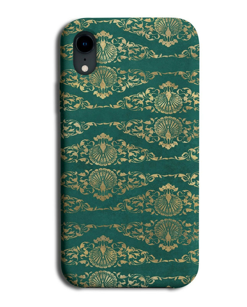 Tribal Floral Print Phone Case Cover Indian India Gold Turquoise Green L007