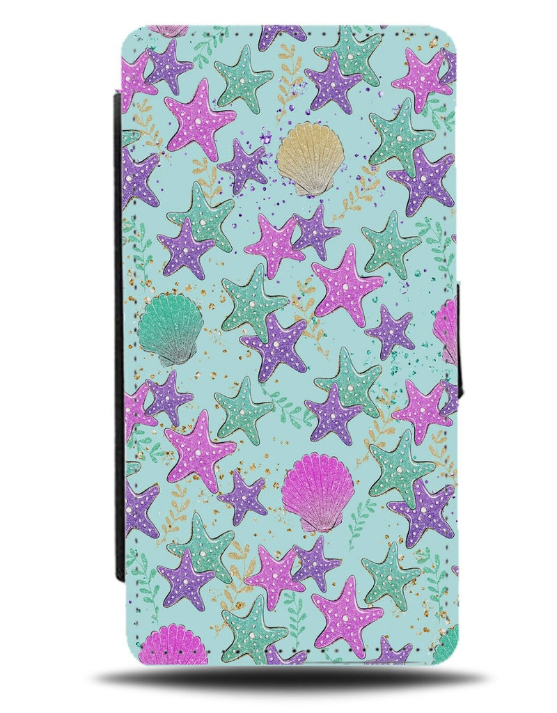 Girly Colourful Starfish Flip Wallet Case Star Fish Ocean Sea Girls Colour CB73