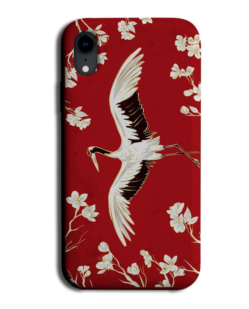 Chinese Crane Bird Phone Case Cover Cranes Birds China Style Oriental Red P489