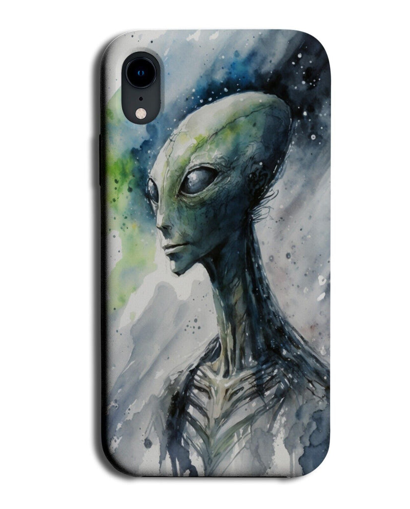Alien Watercolour Phone Case Cover Watercolor Print Artwork Aliens Head UFO AB62