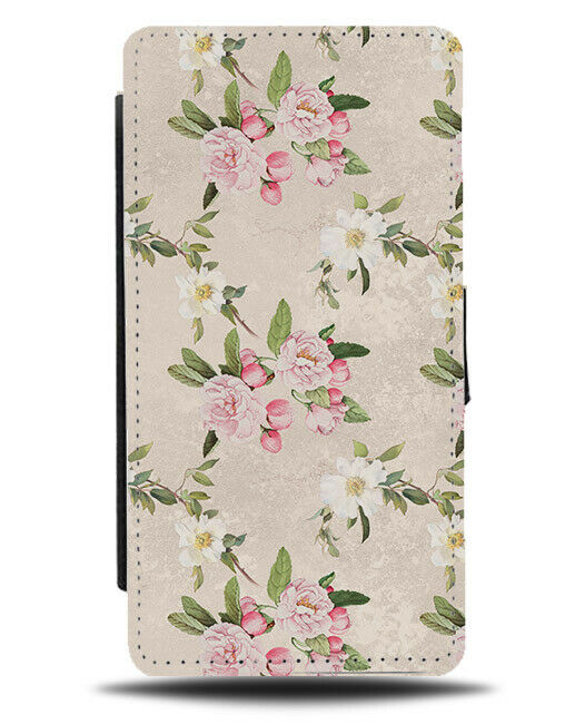 Vintage Flowery Wallpaper Print Flip Wallet Case Floral Flowers Lily Lilies F033