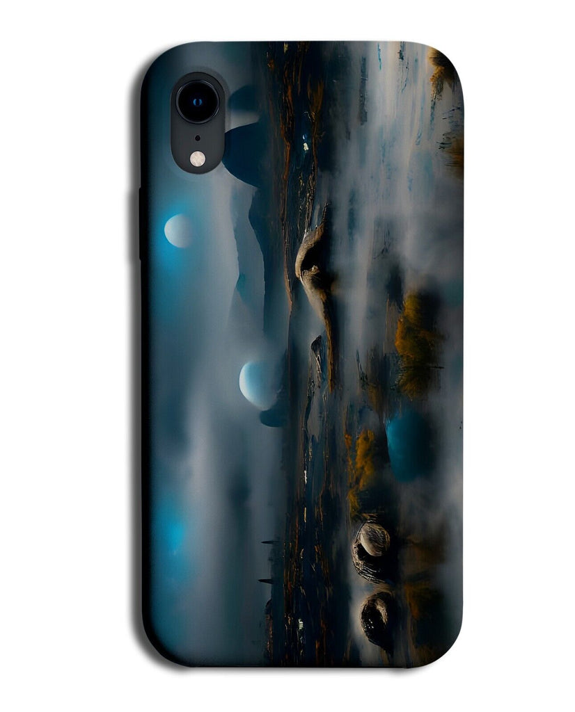 Space Planet Phone Case Cover Galaxy Surface Moon Moons Scene Scenery Sky AB56