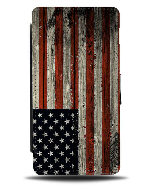 United States Of America Flag Flip Cover Wallet Phone Case USA American C352