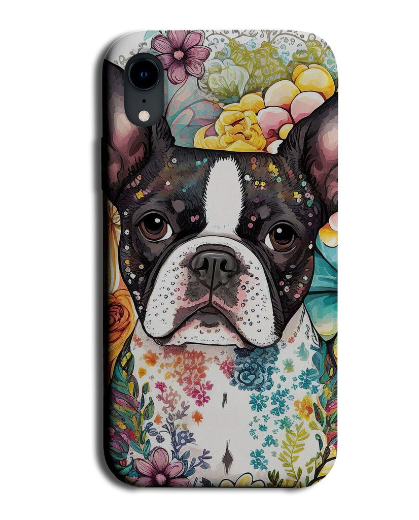 Pug In Flowers Colourful Painting Phone Case Cover Drawing Pugs Face Dog BF99