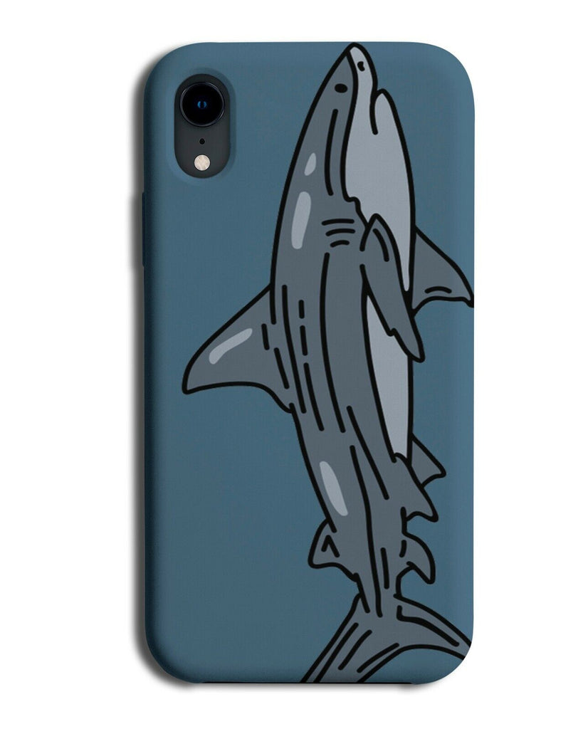 Great White Shark Drawing Cartoon Phone Case Cover Sharks Illustration K265