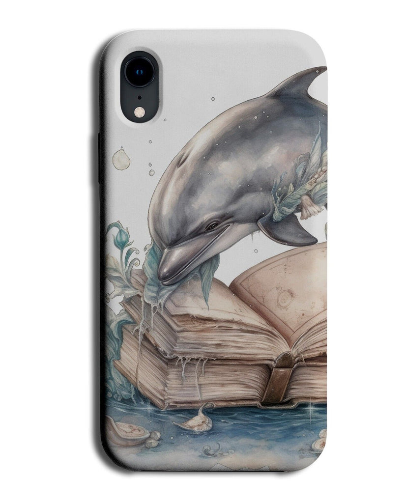 Dolphin Reading Book Phone Case Cover Dolphins Ocean Book Geek Geeky Nerd AL54