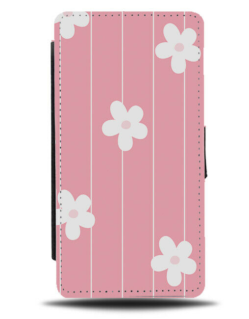 Pink and White Daisy Shapes Flip Wallet Case Flower Flowers Floral Cartoon E999