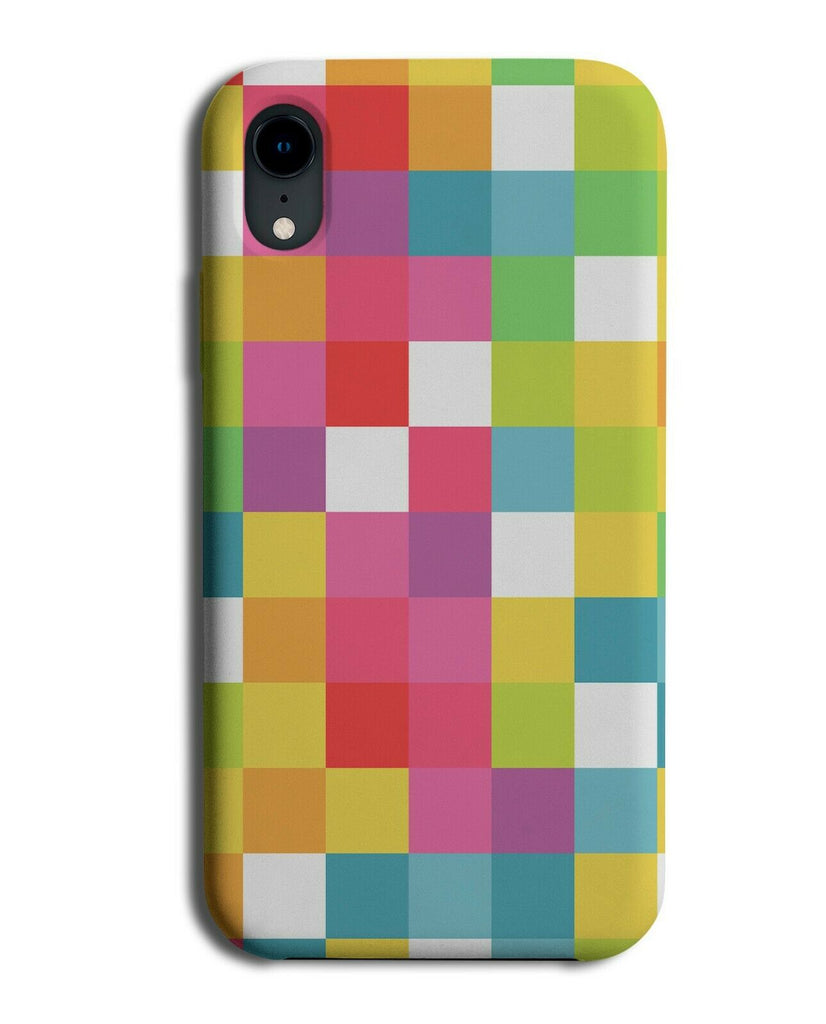 Colourful Pixelated Pixel Phone Case Cover Pixels Rainbow Squares Pattern G503