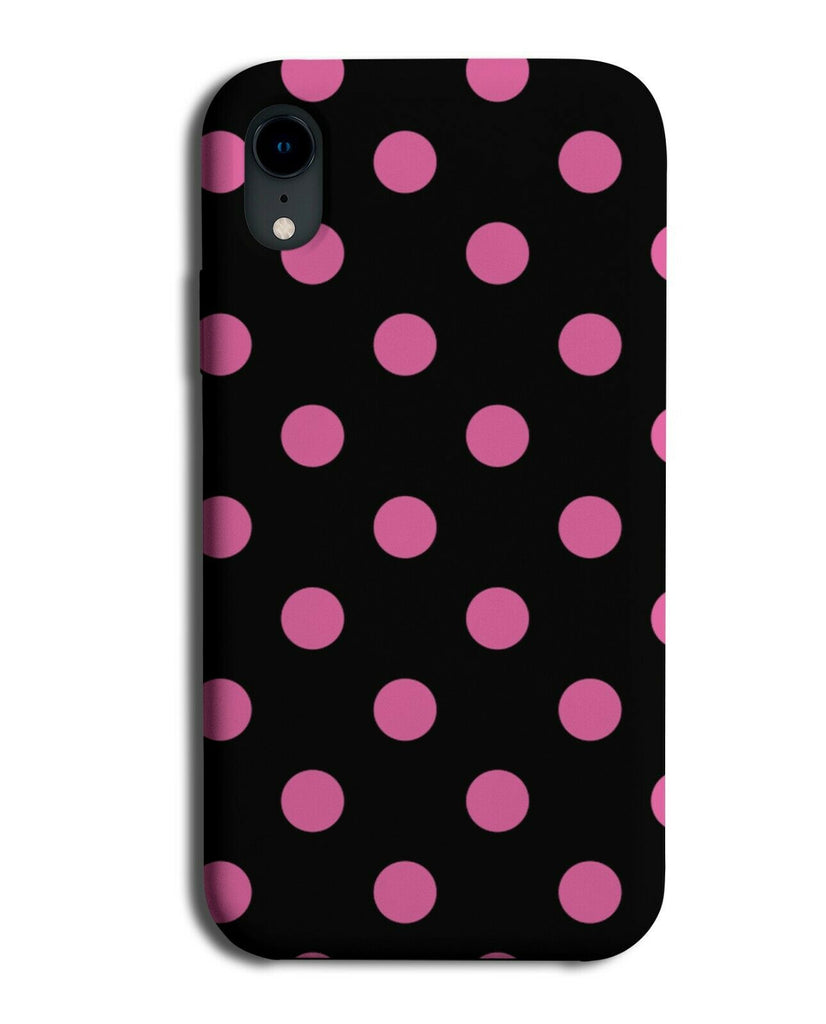 Black & Hot Pink Polka Dot Phone Case Cover Dotty Spots Dots Grunge Gothic i542