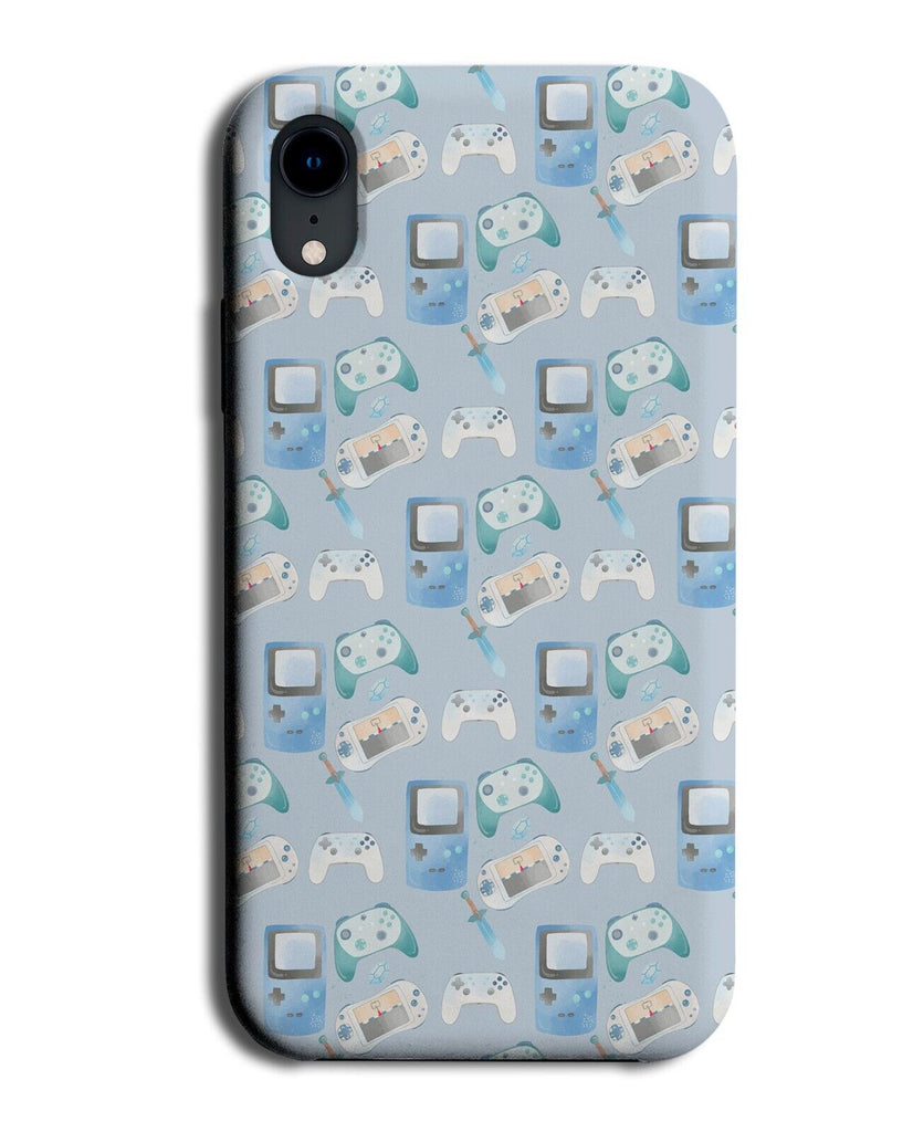 Retro Blue Gamer Wallpaper Phone Case Cover Video Games Symbol Blue Vintage AA94