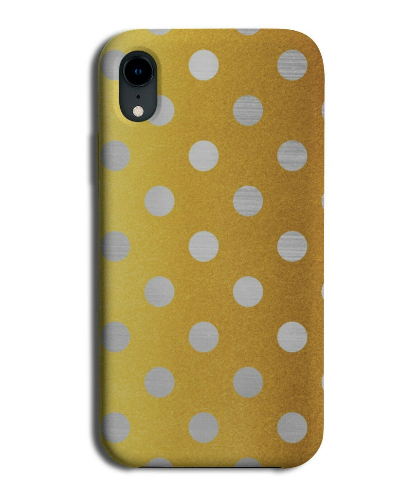Gold & Silver Spotted Phone Case Cover Polka Dot Spots Pattern Grey Golden i557