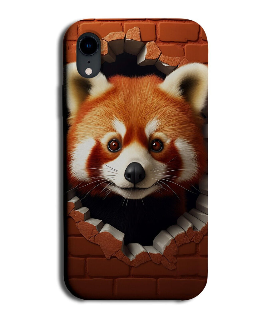 Funny Red Panda 3D Effect Print Phone Case Cover Face Head Through Wall CV71