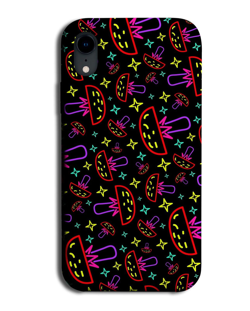 Multicoloured Mushroom Shapes Phone Case Cover Shape Mushrooms Neon Print N536