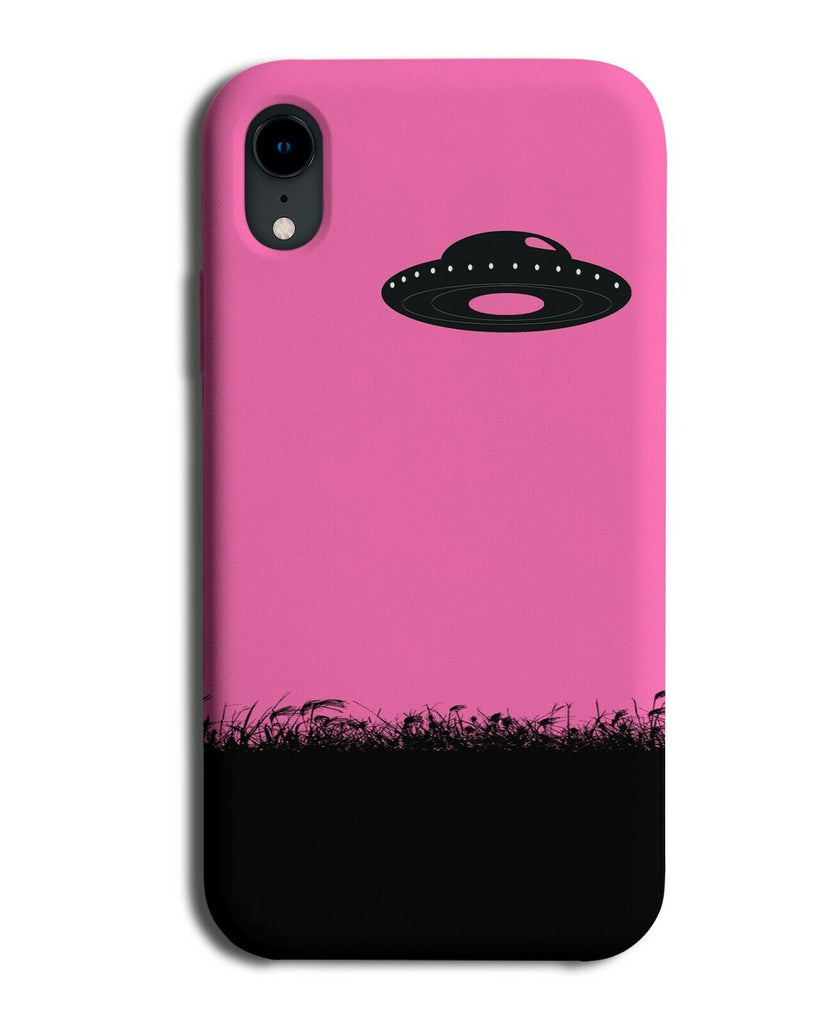 UFO Silhouette Phone Case Cover UFOs Hot Pink Aliens Alien I040