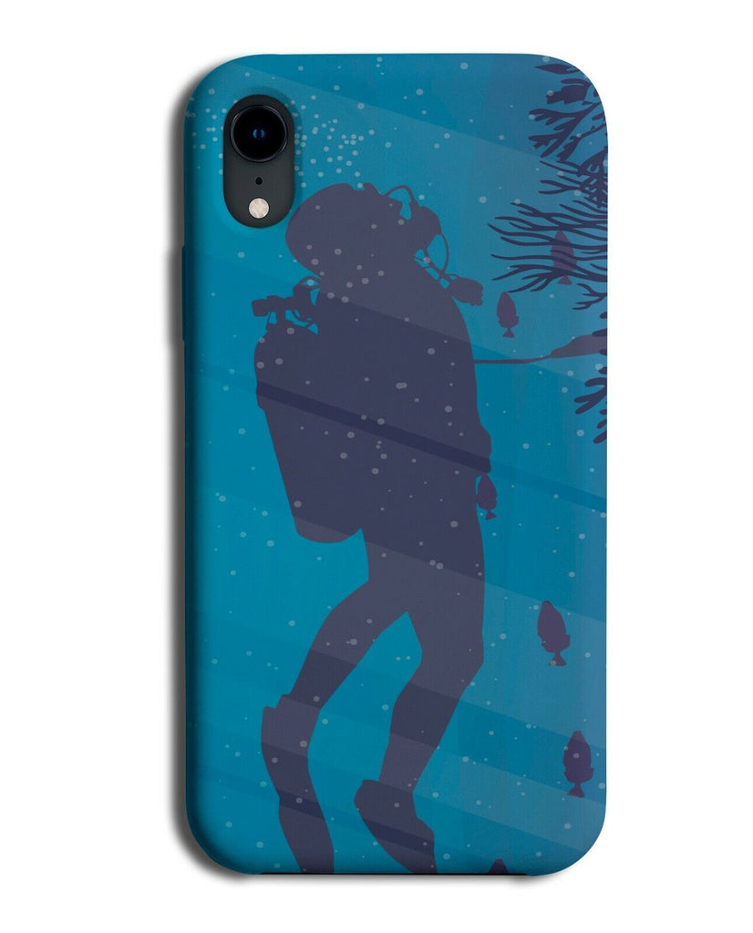 Underwater Scuba diving Shadow Silhouette Phone Case Cover Outline Shape J248