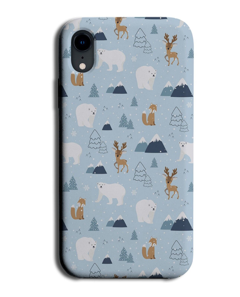 Cartoon Antarctic Themed Pattern Phone Case Cover Polar Bear Reindeers Kids CA76