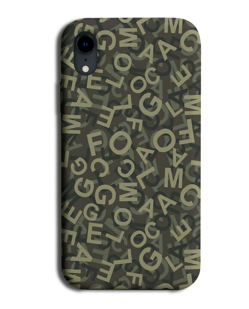 Camouflage Wording Pattern Phone Case Cover Words Camo Army Letters H582
