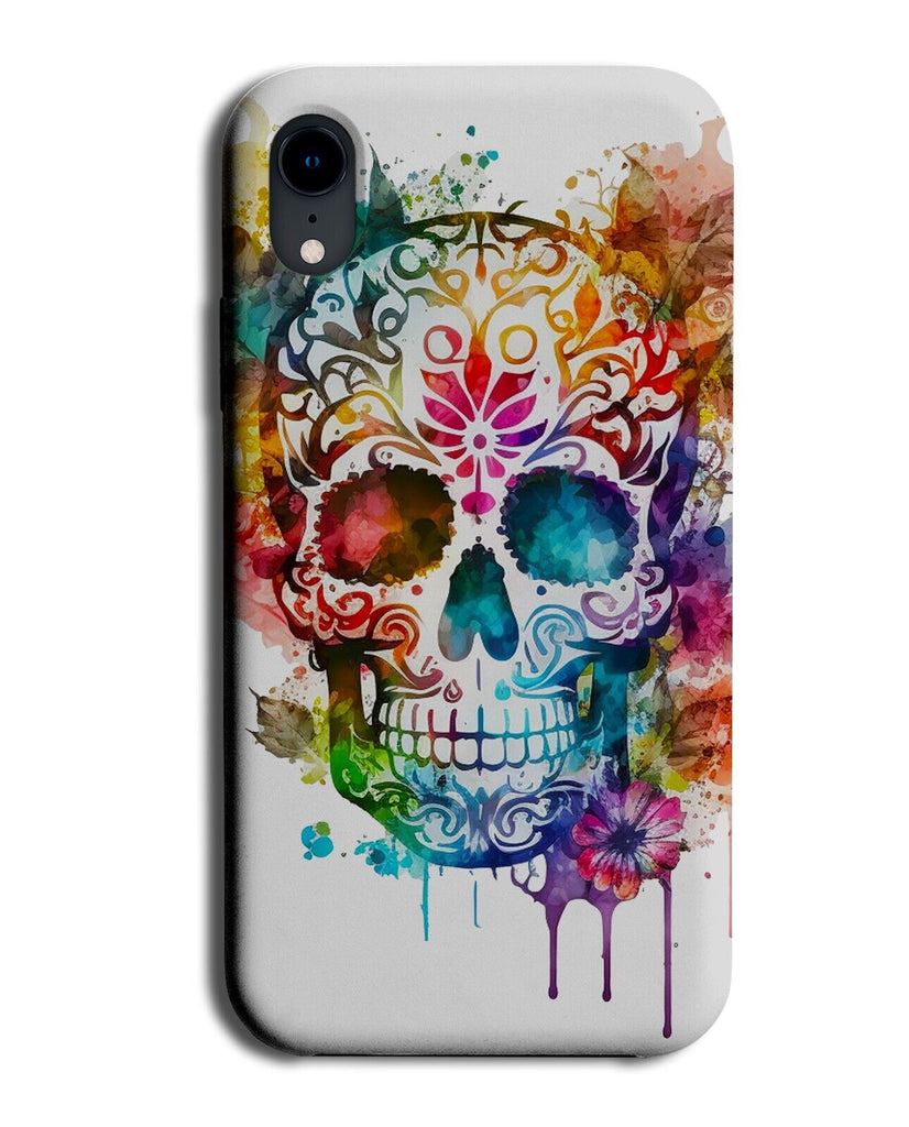 Colourful Dripping Sugar Skull Phone Case Cover Rainbow Multicoloured Art CK12