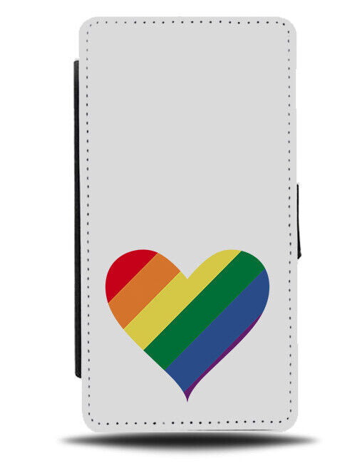 Pride Loveheart Flip Wallet Case Rainbow Colourful Multicoloured Love Heart K133