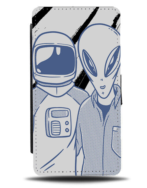 Alien and Astronaught Portrait Picture Flip Wallet Case Posing Poser Photo i948