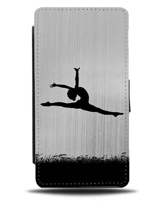 Gymnastics Flip Cover Wallet Phone Case Dancer Dancing Kit Silver Grey i698